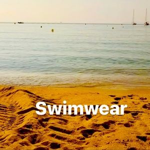 Swimsuits, flip flops, beach accessories